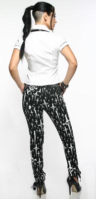 Dagger Print Side Ankle Lace Stretch Jean by Lip Service - SALE
