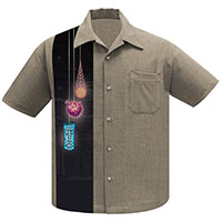 Tiki Lights Button Up Panel Shirt by Steady Clothing - SALE M only