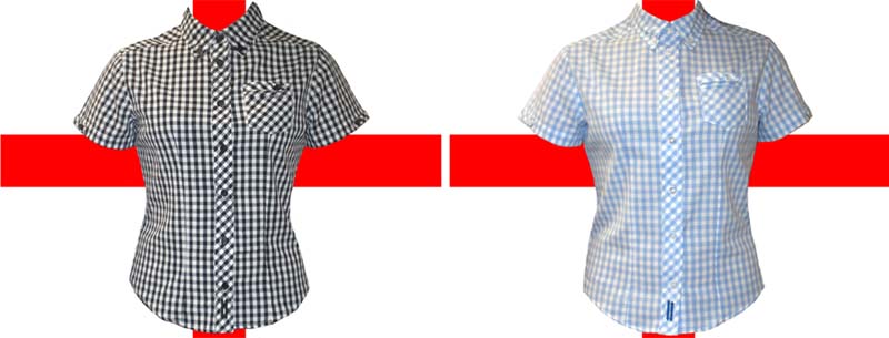 England Belongs Womens Button Down Gingham Shirt