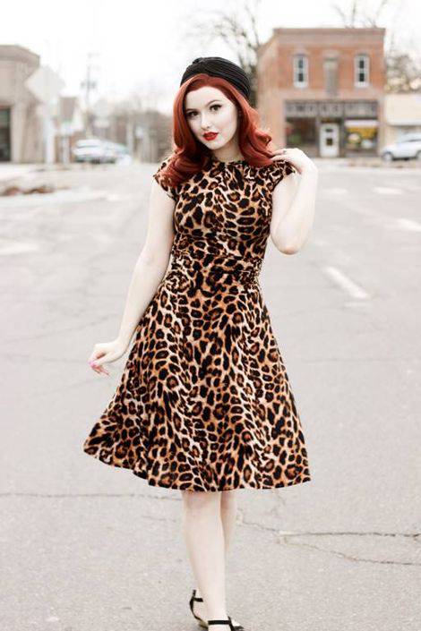 Leopard Bombshell Dress by Retrolicious - SALE 3X only