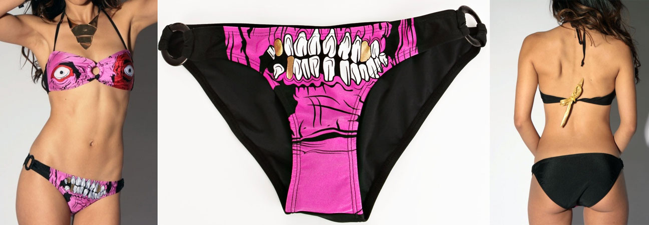 Gold Digger Zombie Chomper Bandeau Bikini BOTTOM by Iron Fist - SALE