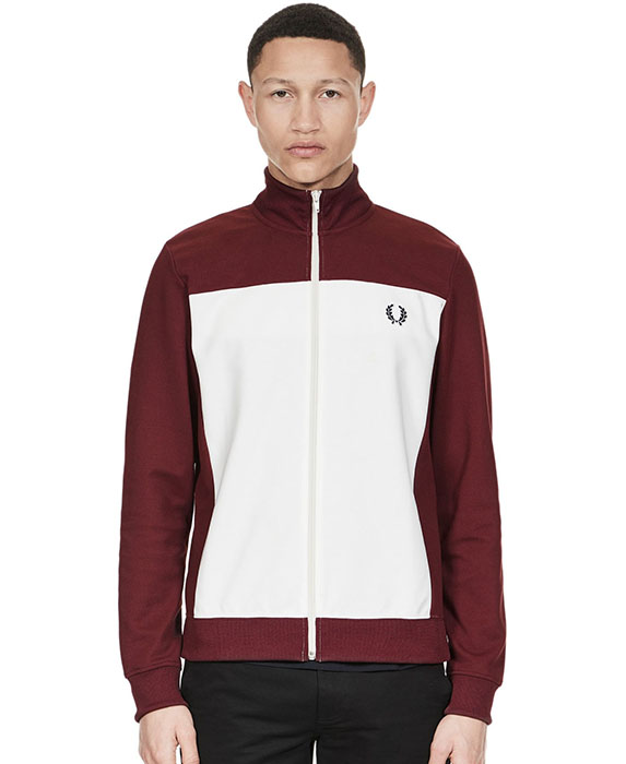 Fred Perry Track Jacket With Logo On Back- Aubergine - SALE sz S only