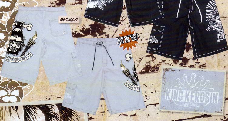 King Kerosin Board Shorts by Timeless Clothing- Shrunken Head - SALE