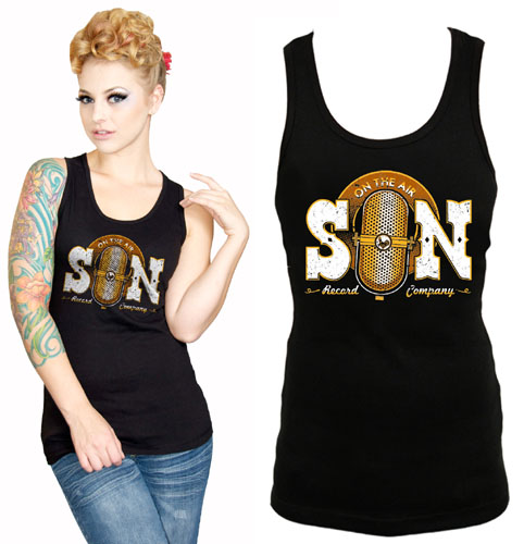 Sun Records- On Air Girls Black Tank / Boy Beater - SALE