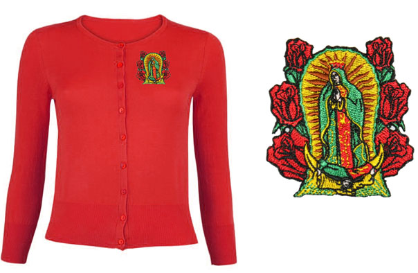 Our Lady of Guadalupe Cardigan in Red by Viva Dulce Marina - SALE