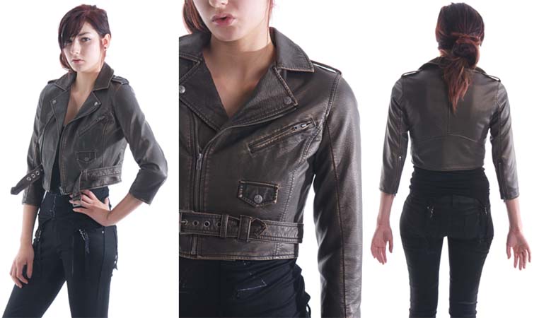 Washed Vinyl Moto Jacket by Lip Service- Copper/Black - SALE