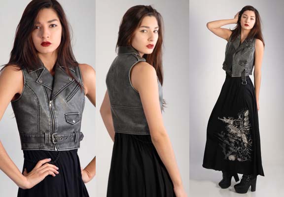 Washed Vinyl Moto Vest by Lip Service- GREY - SALE