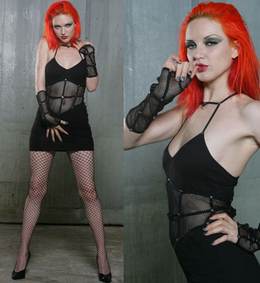 Caged Fingerless Gloves in Black by Lip Service - SALE