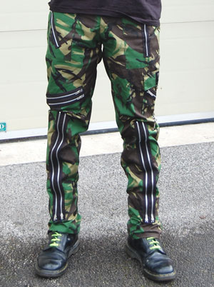 Original 15 Zip Bondage Pants by Tiger Of London- GREEN CAMO