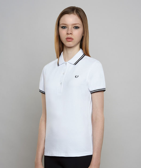 womens white fred perry polo