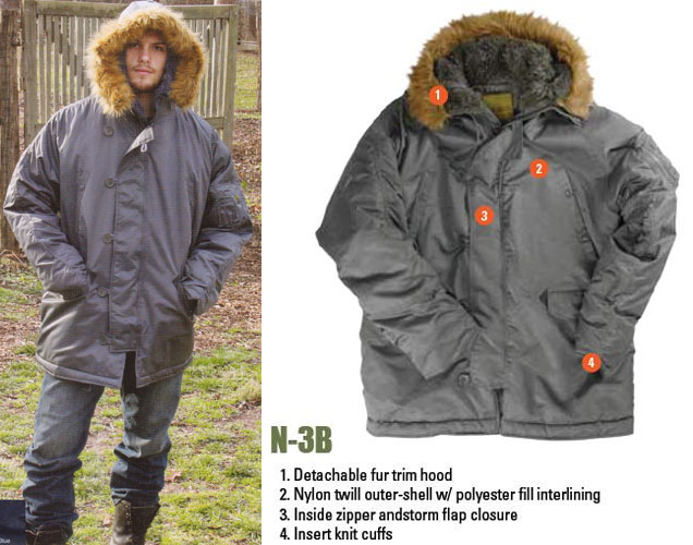 N-3B Hooded Flight Parka by Knox Armory- Gunmetal Grey