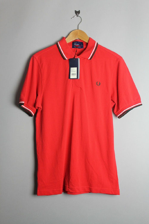 Fred Perry Classic Fit Twin Tipped Polo Shirt- RED/WHITE/GREEN