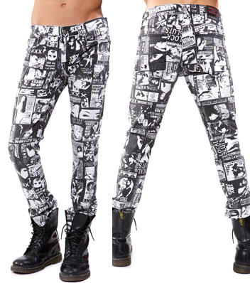 Junkie Skinny Fit Guys Stretch Jean in PORNO PRINT by Lip Service - SALE sz 34 only