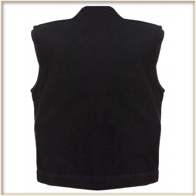 Black Denim Zip Up Club Vest by Milwaukee Leather