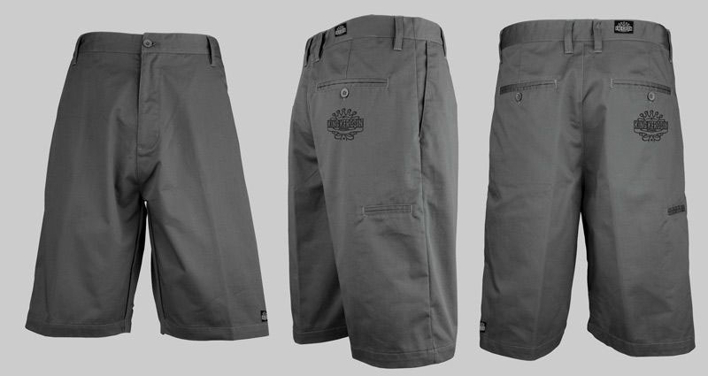 Timeless Clothing / King Kerosin Charcoal Embroidered Shorts - Crown - SALE sz 30 only