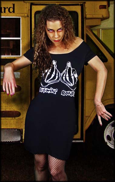 Skeleton Hands Dress in Black by Rockin' Bones - SALE