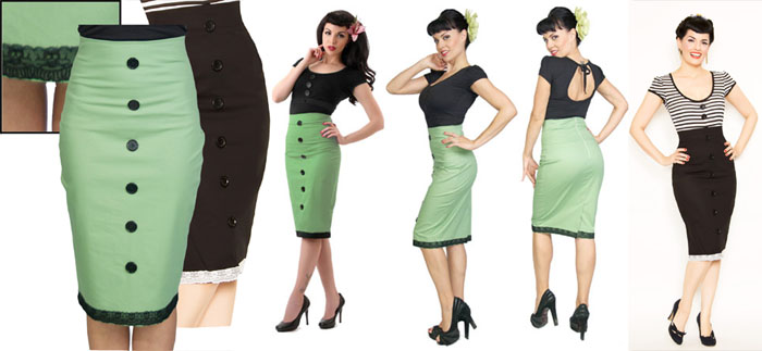 Lucky Lace High Waisted Pencil Skirt By Steady 