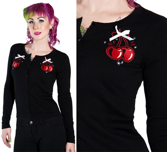 Atomic Cherry Pop Cardigan by Sourpuss
