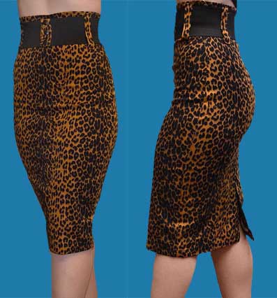 Nautral Leopard Waist Belt Skirt by Switchblade Stiletto