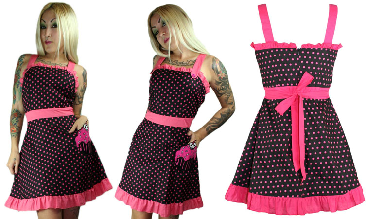 Asheville Apron Dress by Too Fast Clothing- Cupcake - SALE sz M & L only