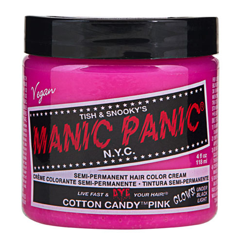 Manic Panic CREAM dye- Cotton Candy Pink (Glows Under Black Light!)