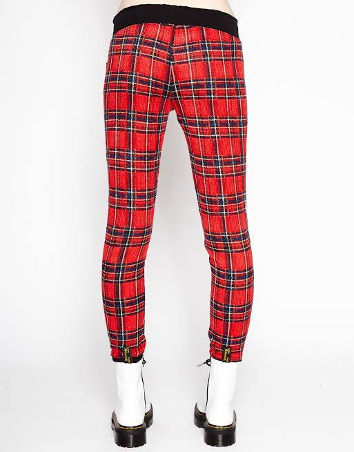 red plaid joggers