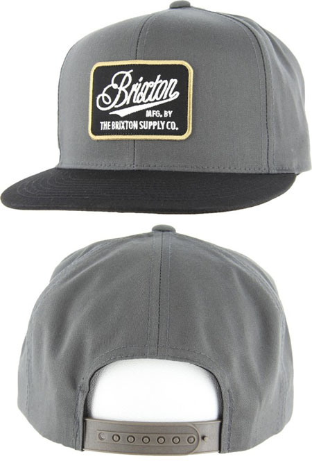 Boulder Snap Back Hat by Brixton- CHARCOAL/BLACK