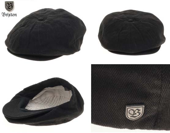 Brood Hat by Brixton- Black Herringbone Twill