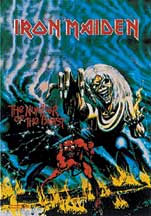 Iron Maiden- Number Of The Beast (Original cover- blue background) Textile Poster