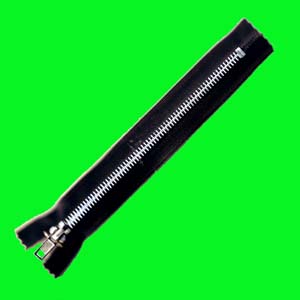 7" Zipper- Black Fabric with Silver Zipper