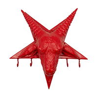 Baphomet Goathead Mask / Key Holder by Kreepsville 666 - Red - SALE - last one