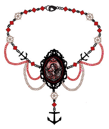 Cameo Necklace by Too Fast Clothing- Maiden Voyage - SALE