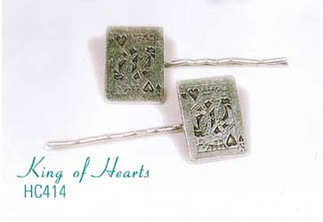 SALE - Hair Clips (Pair) by Eldorado Club International- King Of Hearts