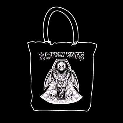 Koffin Kats- Bat Kat on a black tote bag