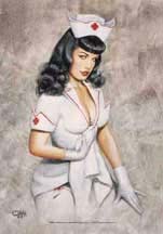 Bettie Page- Nurse Bettie Textile Poster