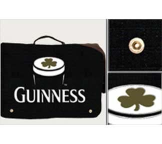 Guinness- Clover Logo Embroidered On A Black Messenger Bag