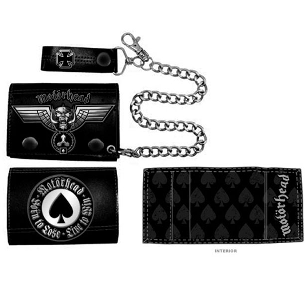 Motorhead- Born To Lose on a black leather chain wallet