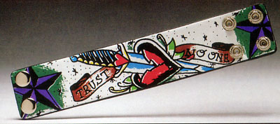 Cuff - Trust No One leather bracelet by Rock Rebel - SALE