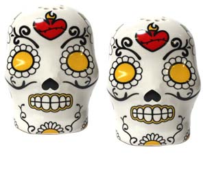 Sugar Skull Salt/Pepper Shakers by Sourpuss