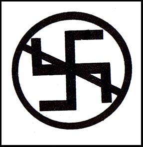 Crossed Out Swastika cloth patch (cp890)