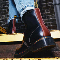 8 Eye Black & Brown Abruzzo Boots by Dr. Martens -SALE UK 11 / US Men's 12 only