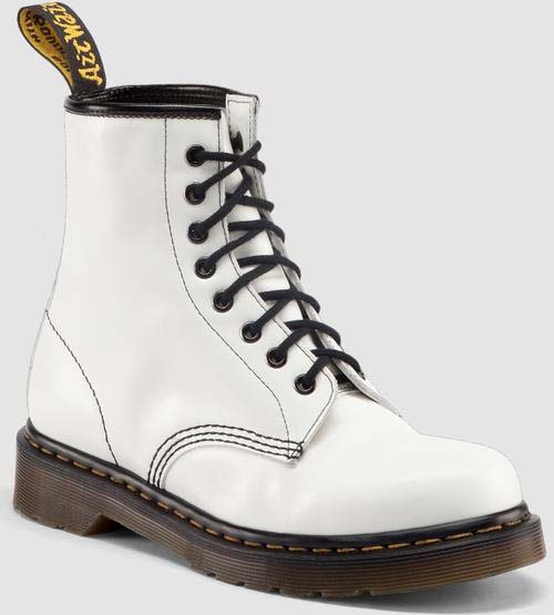 8 Eye White Milled Smooth Dr. Martens Boot