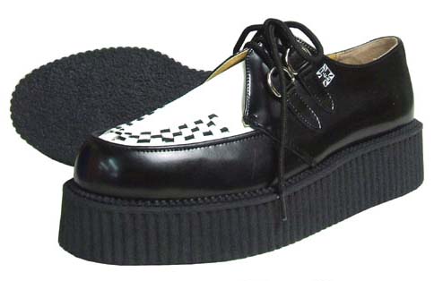 black and white creepers shoes