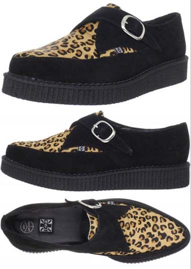 Black Suede And Leopard Lo Sole Monk Creeper by Tred Air UK