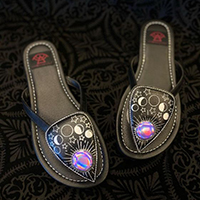 Betty Spirit- Purple Holo Planchette Flip flop Sandal by Strange Cvlt - SALE sz 6 & 11 only