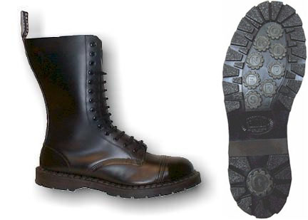 Herald in BLACK- 14 Eye Steel Toe Boot by Grinders