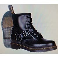 8 Eye Black Polished Smooth Bradfield Harness Boot by Dr. Martens - SALE UK 5 US Men's 6 / US women's 7 only