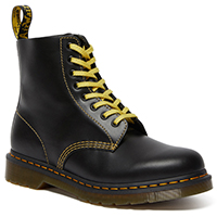 8 Eye Pascal Atlas Boots in Dark Grey (Black) With Yellow Stitching by Dr. Martens (Sale price!)