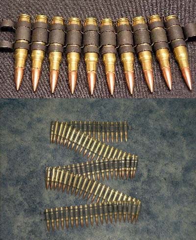 .308 Brass Bullet Belt With Copper Tips (Strip of 10)