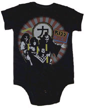 Kiss- Hotter Than Heck on a black onesie (S- 6m, M- 12m, L- 18m, XL- 24m) (Sale price!)